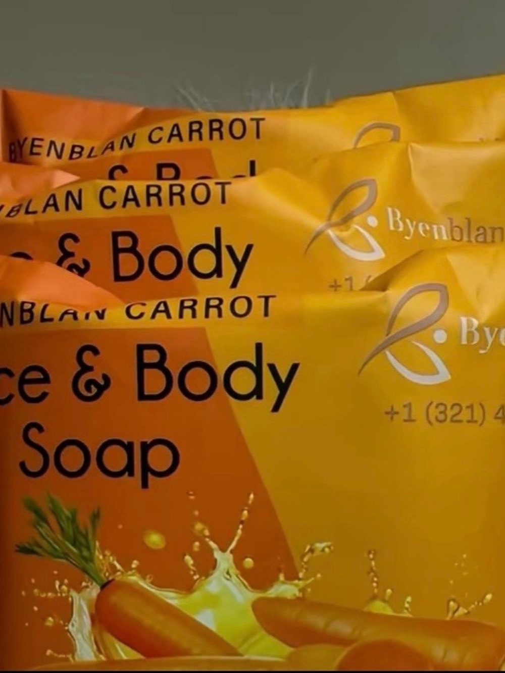 3 bundles Byenblan Carrot Face & Body Soap Brightening (best seller) fast ship